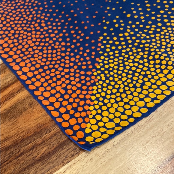 Pierre Balmain Navy and Mustard Dot Scarf - Picture 4 of 9